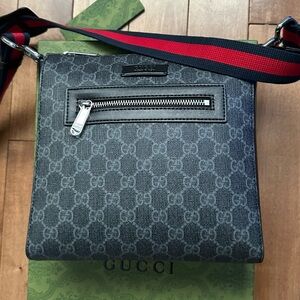 Gucci Black and Gray Messenger Bag